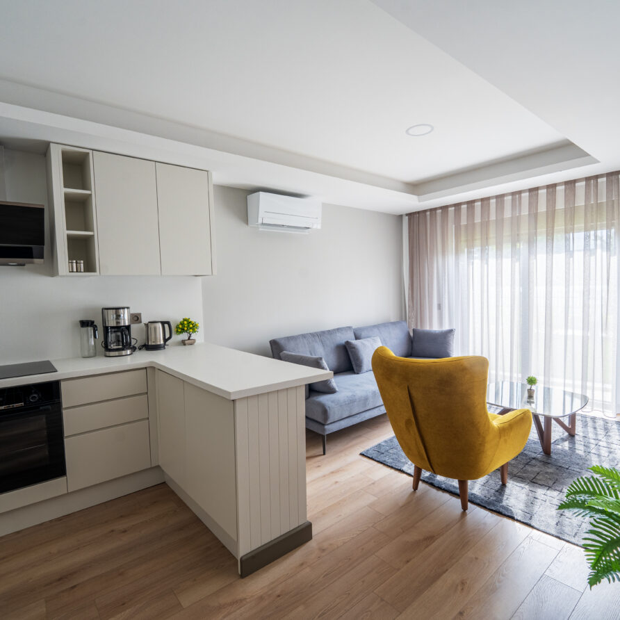 Fully equipped kitchen of Garden View Suite Holicas Antalya